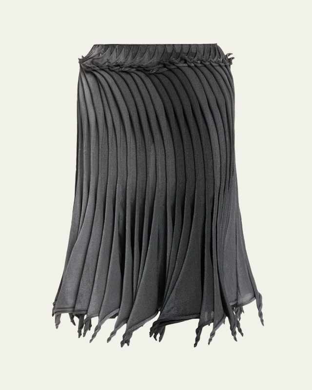 Sculptural Pleated Midi Skirt